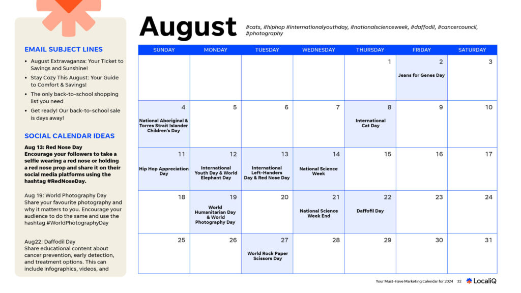 The Mega Must-Have Marketing Calendar: August 2024